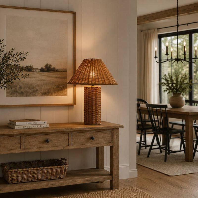 Margot Rattan Cane Table Lamp