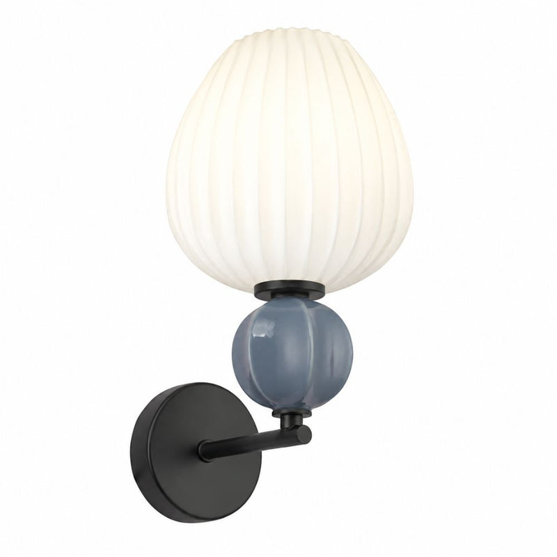 Marrabella Blue Grey Ceramic and Glass Wall Light