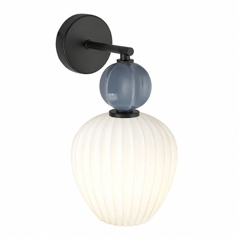 Marrabella Blue Grey Ceramic and Glass Wall Light