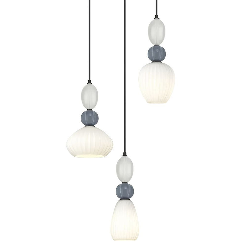 Marrabella 3 Light Ceramic and Glass Cluster Pendant Light