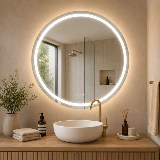 Mia Round Frontlit CCT LED Bathroom Mirror with Defogger - LED Mirror - Lighting.co.za