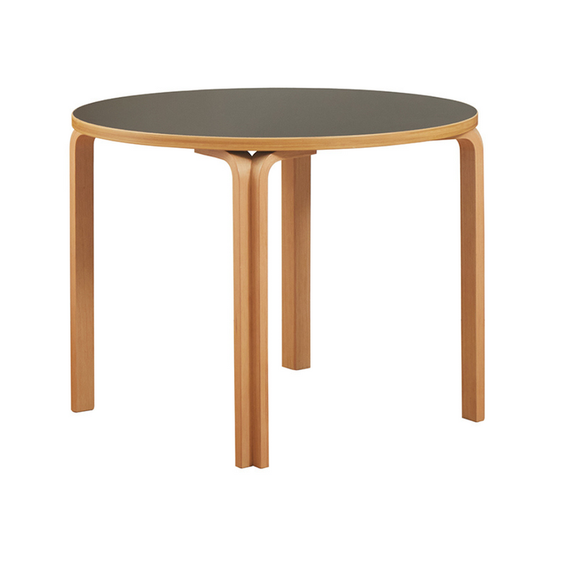Mika Round White or Black and Natural Wood Dining Table 2 Sizes - Lighting.co.za