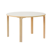 Mika Round White or Black and Natural Wood Dining Table 2 Sizes - Lighting.co.za