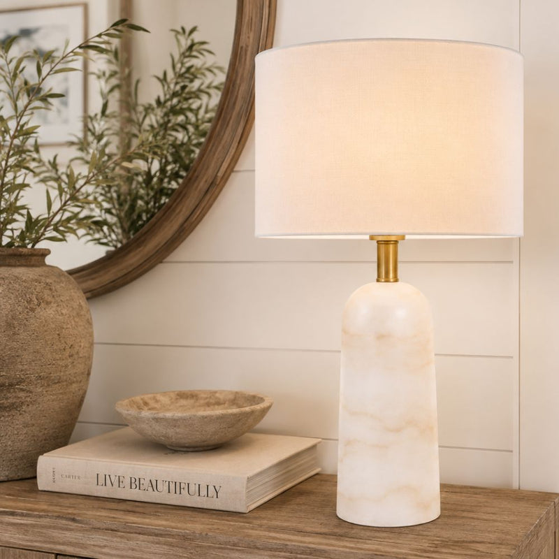 Milan White Marble Table Lamp - Table Lamp - Lighting.co.za