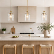 Miller Bell Clear Glass and Gold Pendant Light - Pendant Light - Lighting.co.za