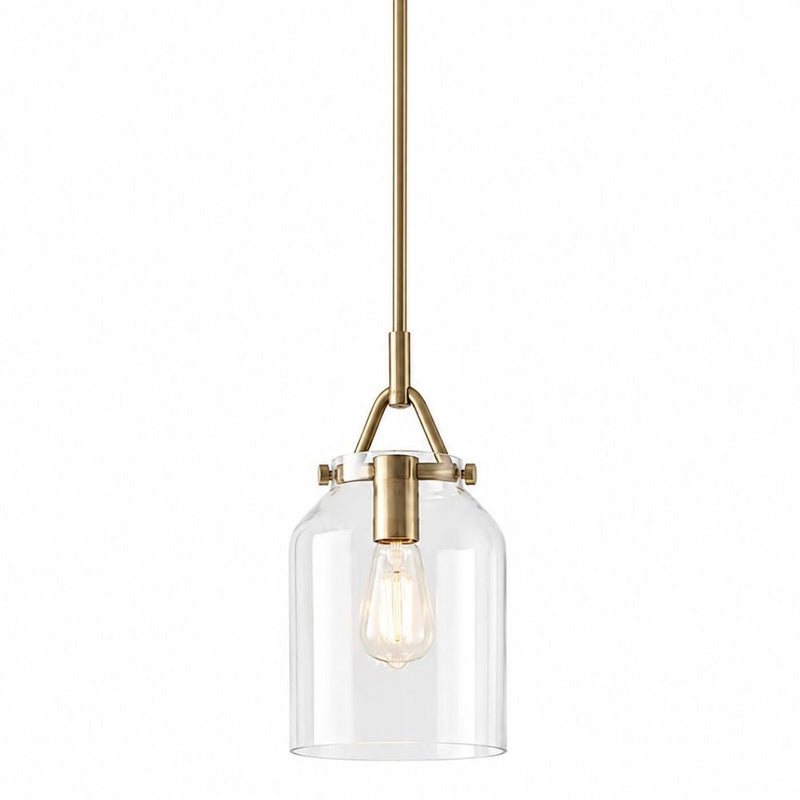 Miller Bell Clear Glass and Gold Pendant Light - Pendant Light - Lighting.co.za