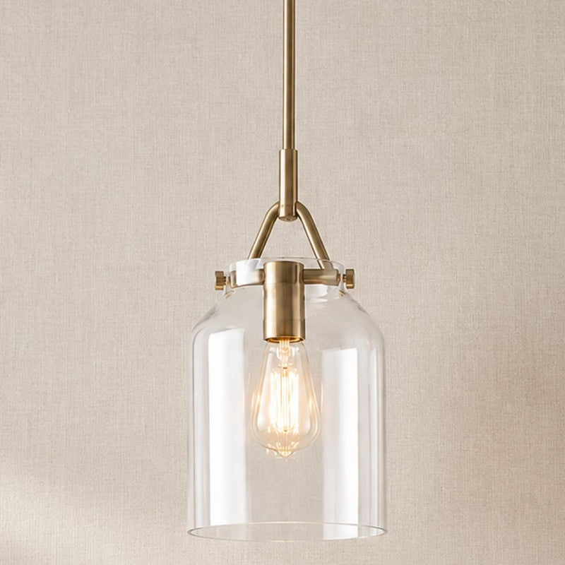 Miller Bell Clear Glass and Gold Pendant Light - Pendant Light - Lighting.co.za
