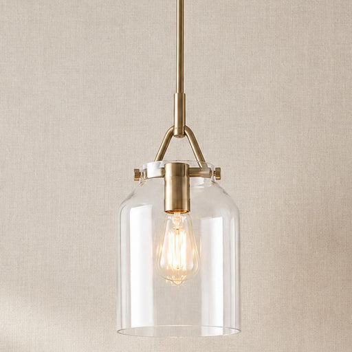 Miller Bell Clear Glass and Gold Pendant Light - Pendant Light - Lighting.co.za