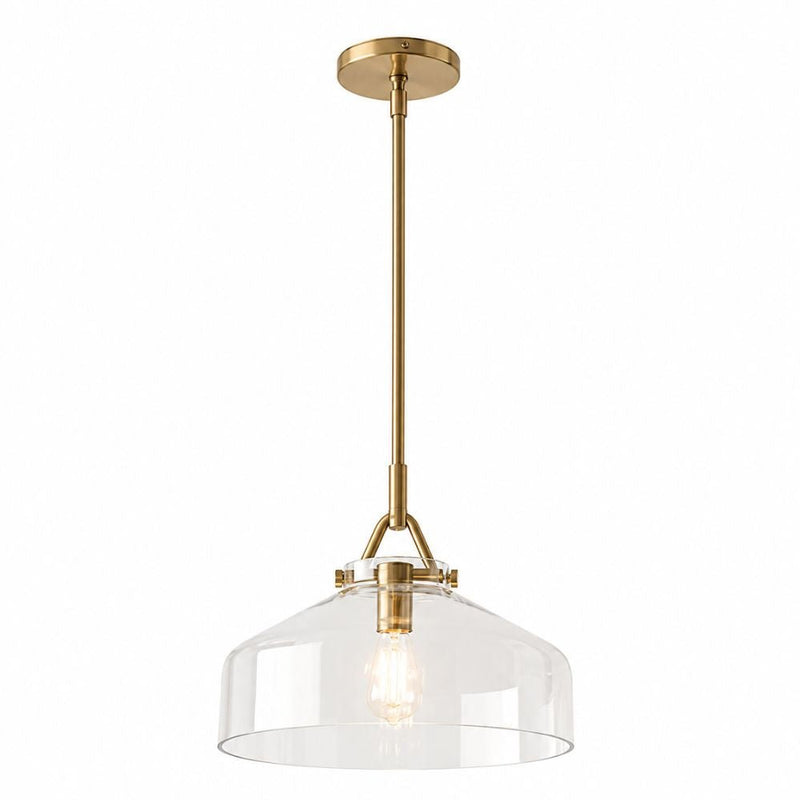 Miller Farmhouse Clear Glass and Gold Pendant Light - Pendant Light - Lighting.co.za