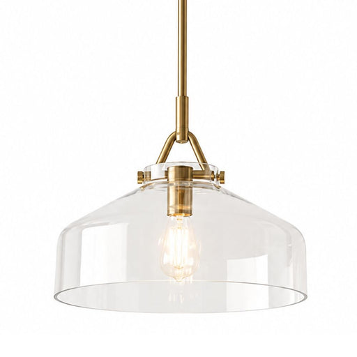 Miller Farmhouse Clear Glass and Gold Pendant Light - Pendant Light - Lighting.co.za