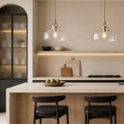 Miller Farmhouse Clear Glass and Gold Pendant Light - Pendant Light - Lighting.co.za