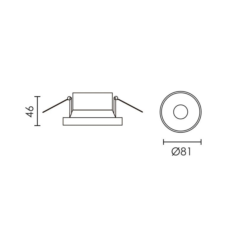 Nema 2304 Waterproof Round Recessed GU10 82mm Downlight