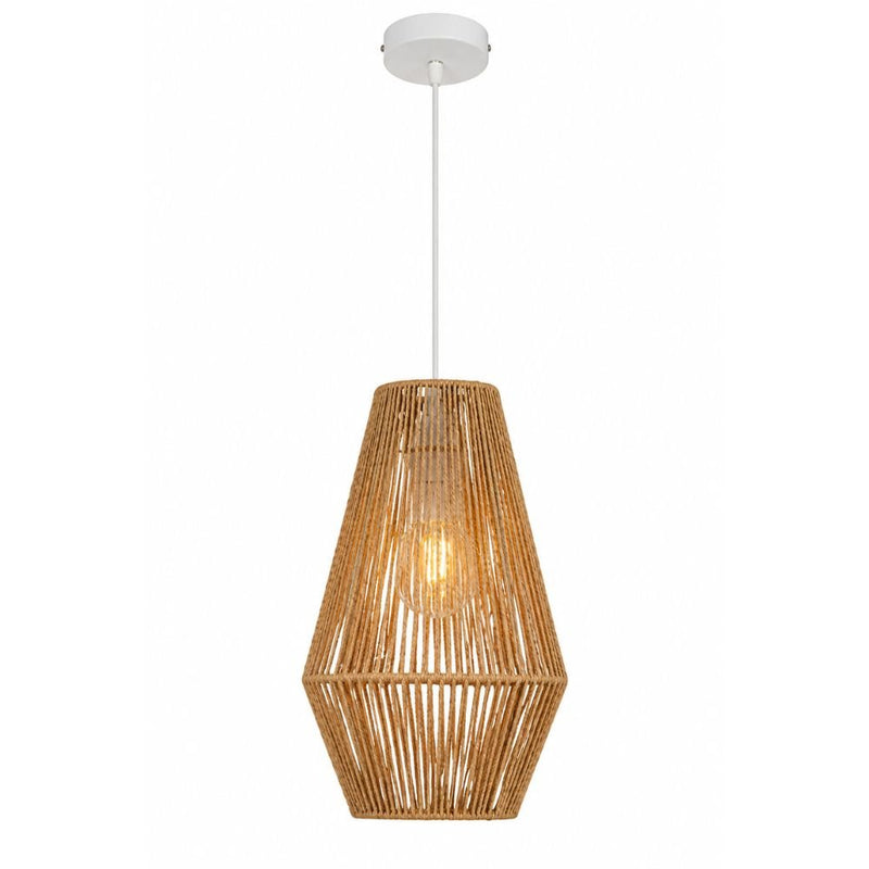 Nova Natural or Black Woven Rope String Pendant Light 2 Sizes