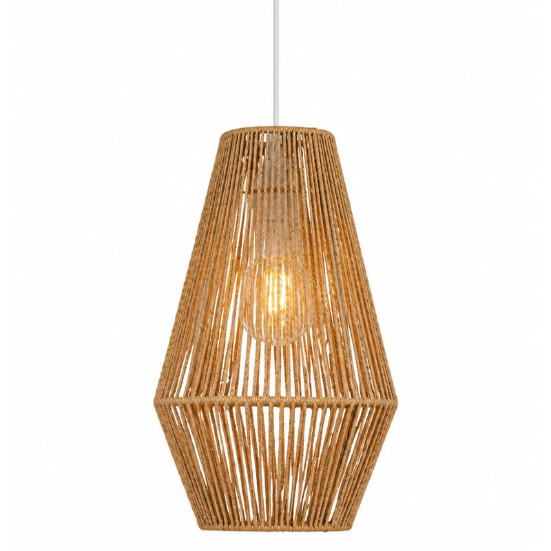 Nova Natural or Black Woven Rope String Pendant Light 2 Sizes