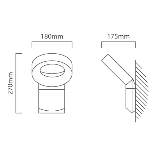 Meridian Dark Grey LED Outdoor Wall Light - Lighting.co.za