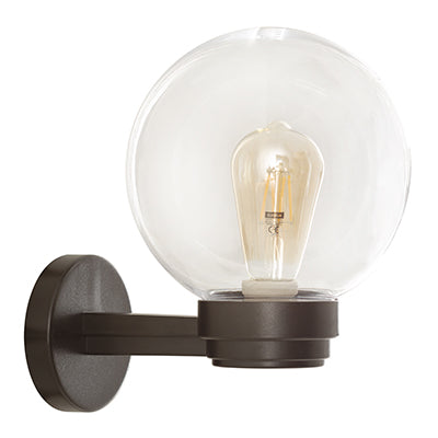 Suria Black and Clear Outdoor Wall Light - Lighting.co.za