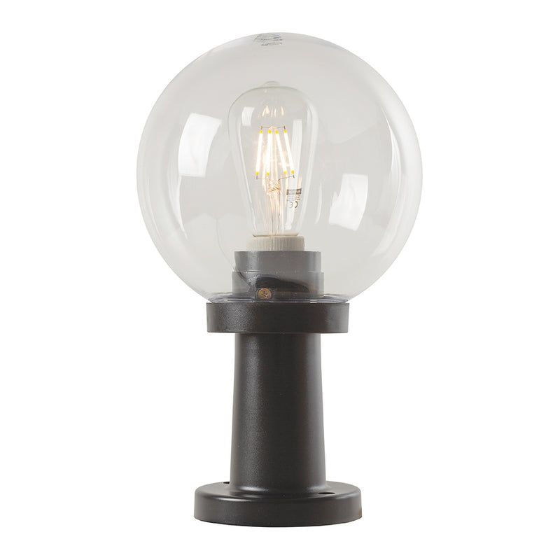 Suria Black and Clear Outdoor Pillar Light - Lighting.co.za