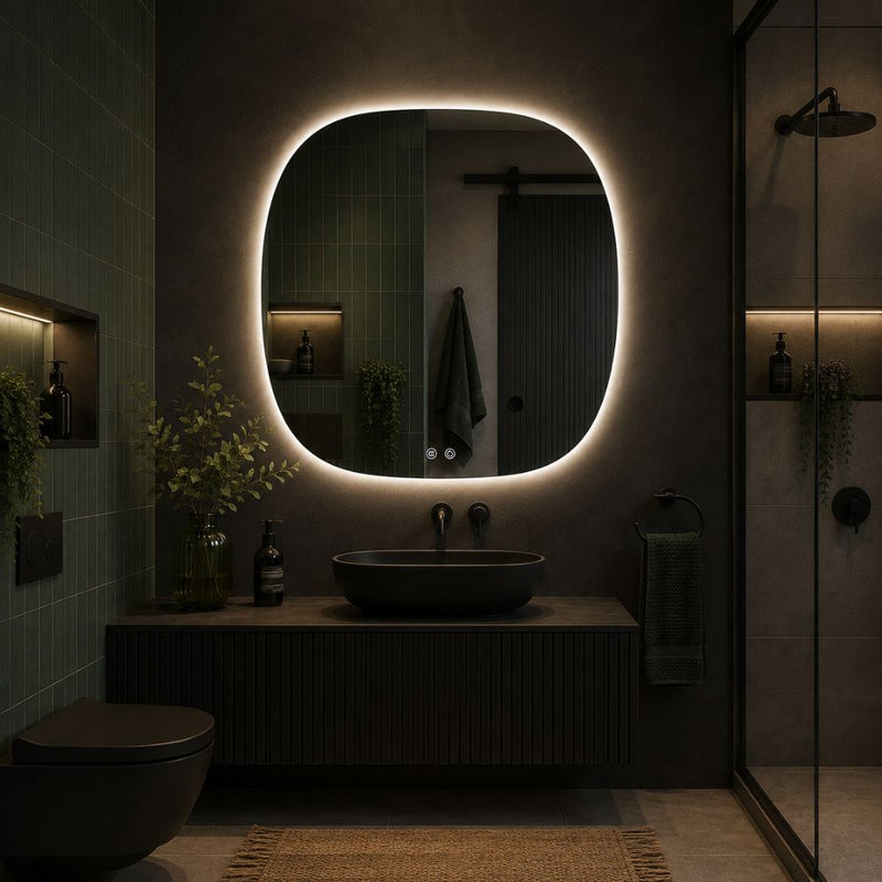 Onix Irregular Square Backlit LED Anti-Fog Bathroom Mirror - LED Mirror - Lighting.co.za