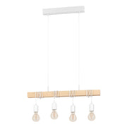 Townshend 4 Light White or Black And Wood Pendant Light - Lighting.co.za