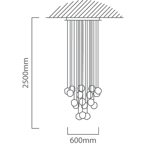 Nori Molten Chrome LED Cluster Pendant Light - Lighting.co.za