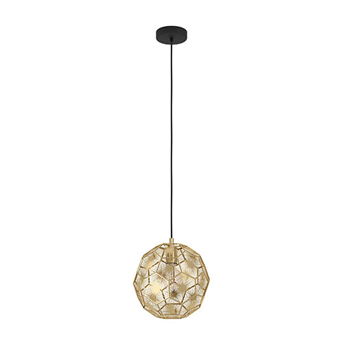 Skoura Black and Brass Mesh Pendant Light - Lighting.co.za