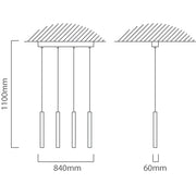 Cortenova Black 1 or 4 Light Pendant Light - Lighting.co.za