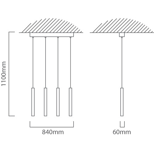 Cortenova Black 1 or 4 Light Pendant Light - Lighting.co.za