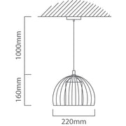 Sunbeam Gold Wire Pendant Light 2 Sizes - Lighting.co.za
