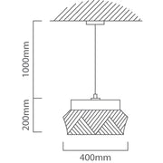 Edge Drum Black with Gold Wire Pendant Light - Lighting.co.za