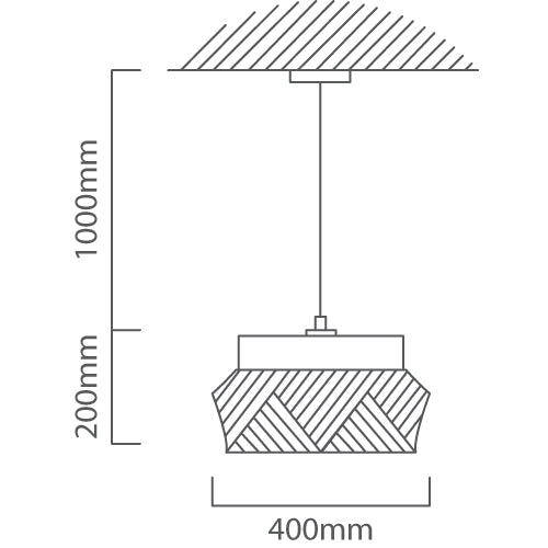 Edge Drum Black with Gold Wire Pendant Light - Lighting.co.za