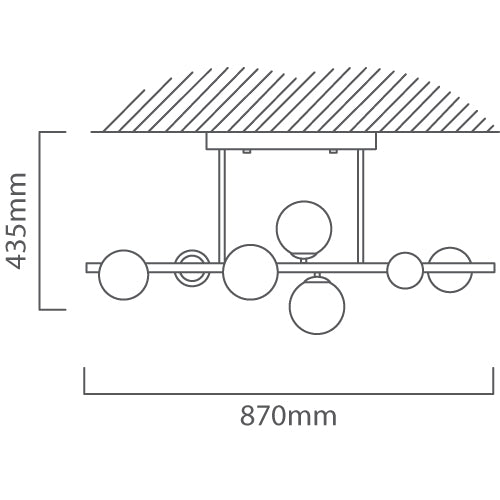 Array 4 Light Black And Smoke Glass Sphere And Stem Pendant Light - Lighting.co.za