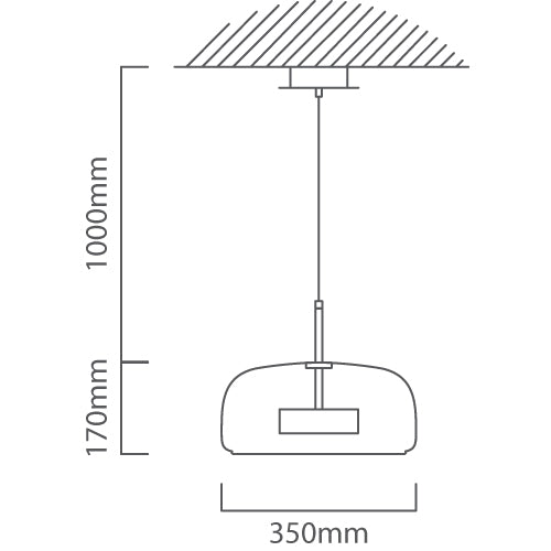 Pillbox Coffee Glass and Gold LED Pendant Light