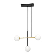 Paz 3 Light Black and Gold Pendant Light - Lighting.co.za