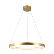 Lustra Gold and Crystal Ring LED Pendant Light - Lighting.co.za