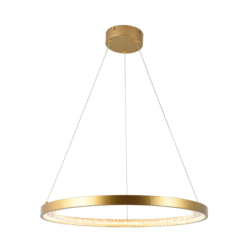 Lustra Gold and Crystal Ring LED Pendant Light - Lighting.co.za