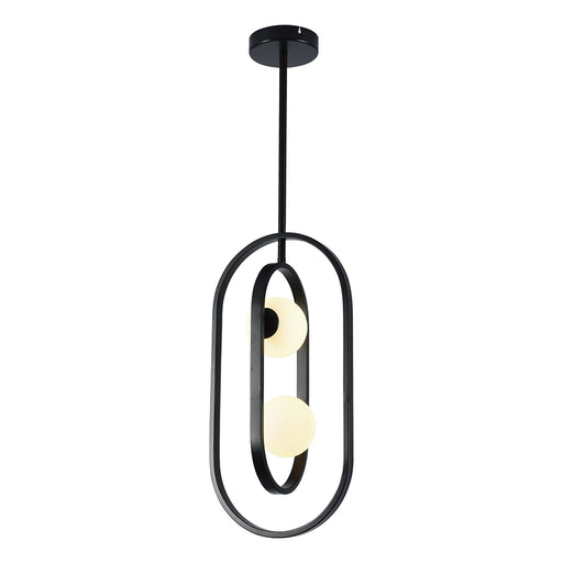 Miro Tall Black and White Glass Pendant Light - Lighting.co.za