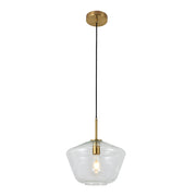 Vetra Style 2 Clear Glass and Gold Pendant Light - Lighting.co.za