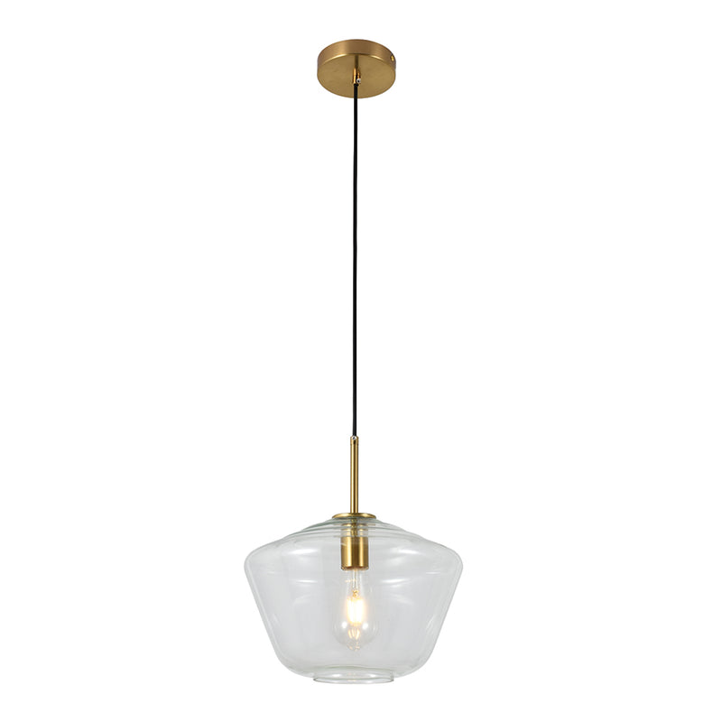 Vetra Style 2 Clear Glass and Gold Pendant Light - Lighting.co.za