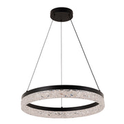 Glint Black and Clear Ring LED Pendant Light - Lighting.co.za