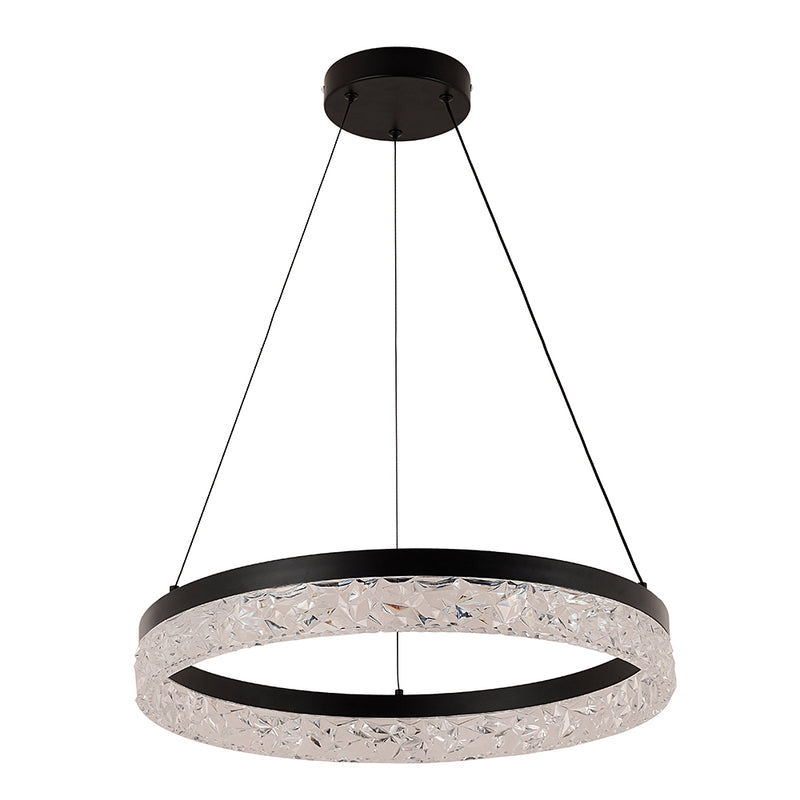 Glint Black and Clear Ring LED Pendant Light - Lighting.co.za