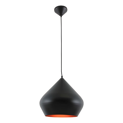 Nordic 350 Plain Black and Gold Pendant Light - Lighting.co.za