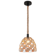 Jonah Black and Natural Hemp Rope Pendant Light - Lighting.co.za