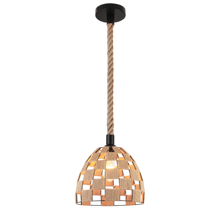 Jonah Black and Natural Hemp Rope Pendant Light - Lighting.co.za