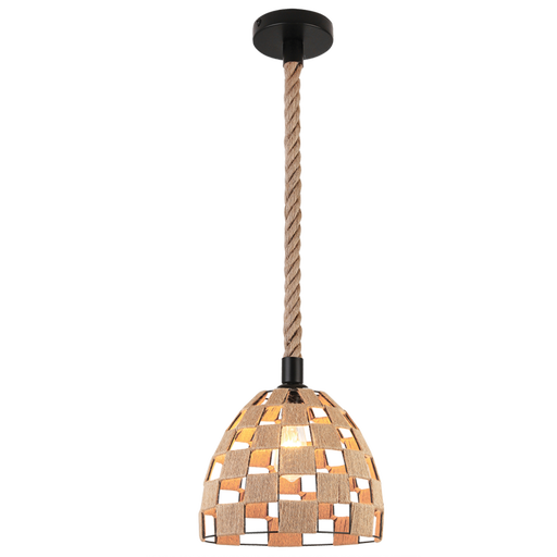 Jonah Black and Natural Hemp Rope Pendant Light - Lighting.co.za