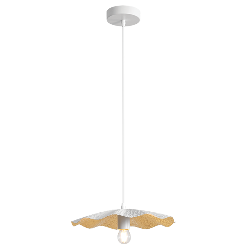 Ansley White and Gold Disk Pendant Light - Lighting.co.za