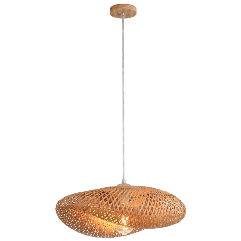 Maya Fold Natural Bamboo Rattan Pendant Light 2 Sizes - Lighting.co.za