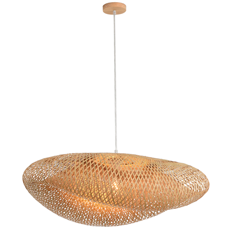 Maya Fold Natural Bamboo Rattan Pendant Light 2 Sizes - Lighting.co.za