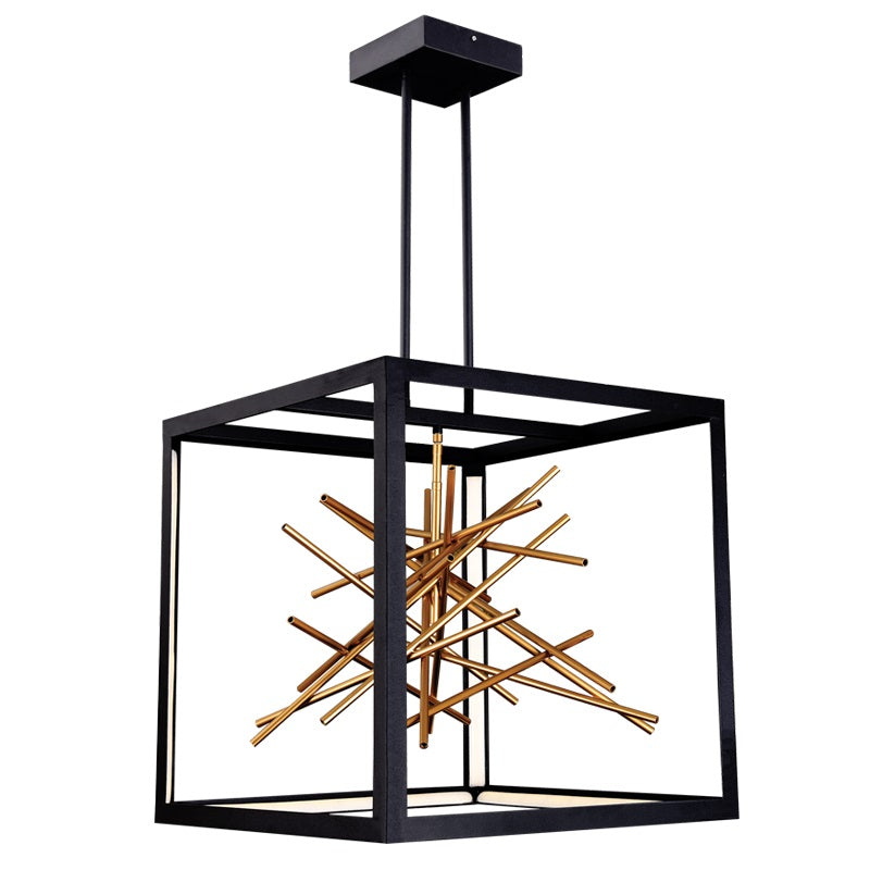 Twiggy Black and Gold Cube LED Pendant Light - Lighting.co.za