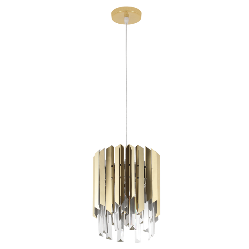 Fragment Polished Steel or Gold and Clear Crystal Glass Pendant Light - Lighting.co.za