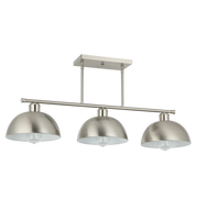 Nyla 3 Light Satin Chrome Farmstyle Pendant Light - Lighting.co.za